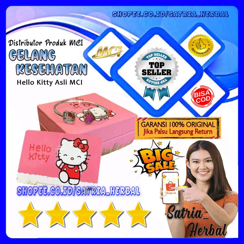NEW GELANG BRACELET HELLO KITTY - GELANG MCI HELLO KITTY - GELANG KESEHATAN - GELANG MCI ASLI