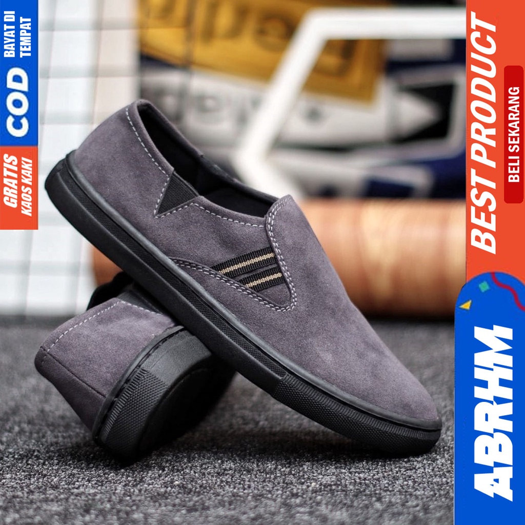 Abrhm Diskan - Sepatu Slip On Pria Casual