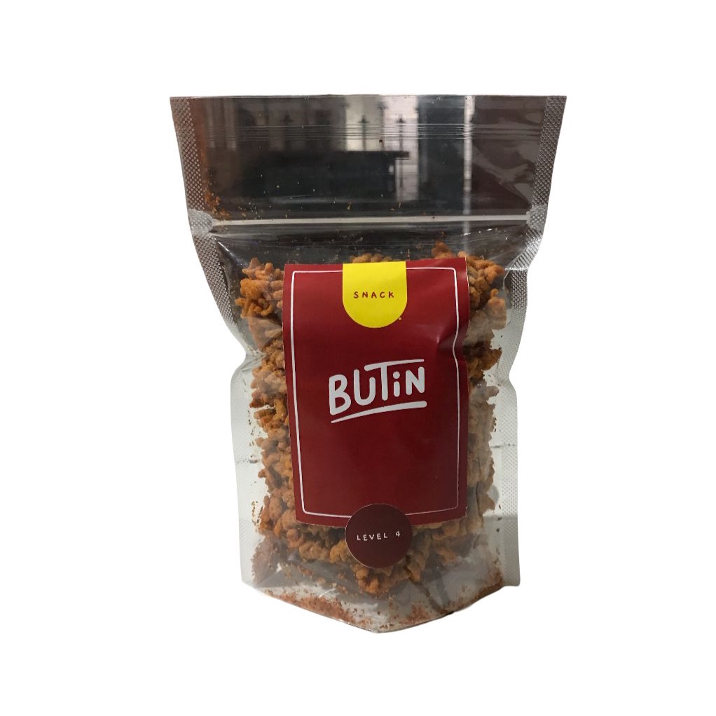

Butin Makaroni Spiral Uril Rasa Original Pedas level 4 Lezat Dan Gurih 250 gr