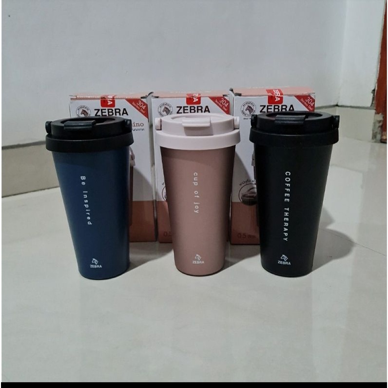 112703 Vacuum Mug Cuppuccino 500ml Thermos Mug Zebra SUS 304