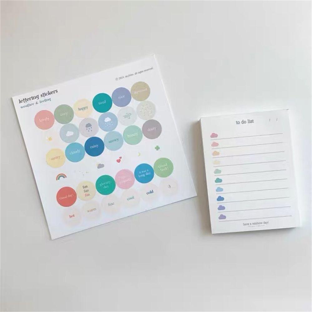 Mxbeauty Memo Pad Awan Warna-Warni 50lembar Alat Tulis Kertas Planner Memo Perlengkapan Sekolah To Do List