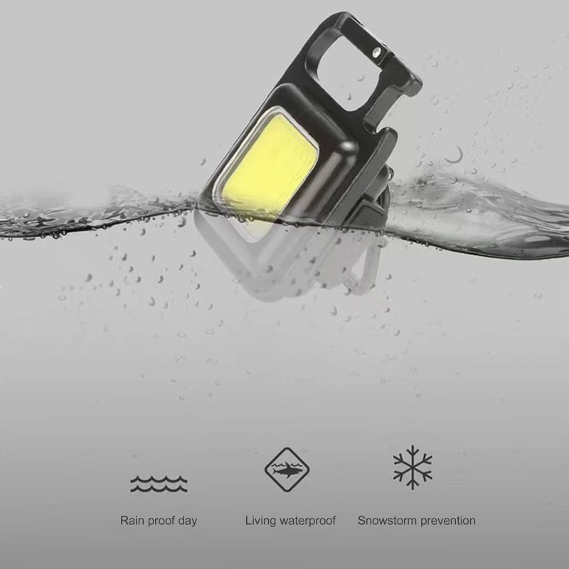 Senter Led COB Mini 800 Lumens Terang Rechargeable Dengan Gantungan Kunci Untuk Camping / Outdoor