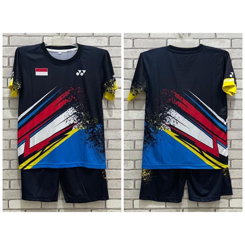 setelan anak olah raga badminton bulu tangkis voly kids printing