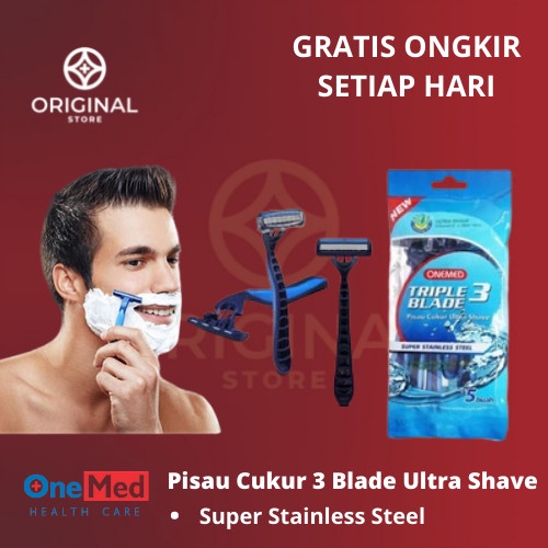 Pisau Cukur Ultra Shave 3 Blade Onemed Pack Isi 5pcs