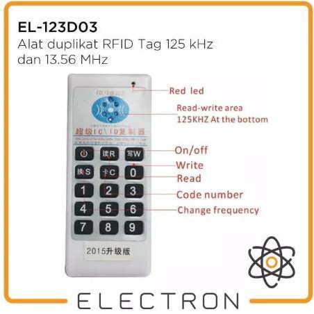 RFID Duplicator 125 kHz 13.56 MHz Handheld NFC T5577 UID Multi Frequency Copier Cloner EL-123D03