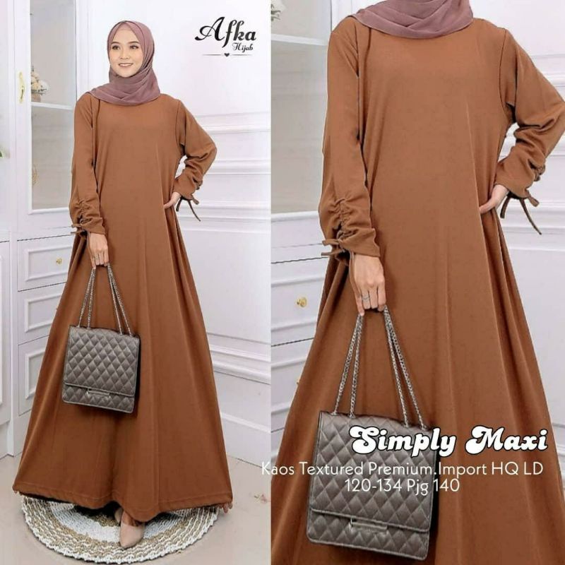 Simply Maxi, GAMIS POLOS JUMBO WANITA SUPER CANTIK FIT XL-XXXXL LD 120-140 BAHAN KAOS TEXTURED IMPORT TERMURAH