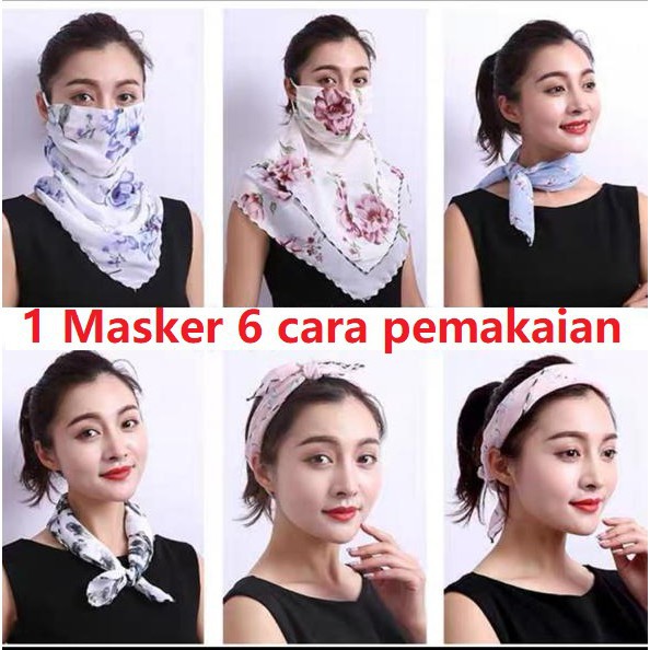 [6in1 Pemakaian] Masker Fashion Multifungsi