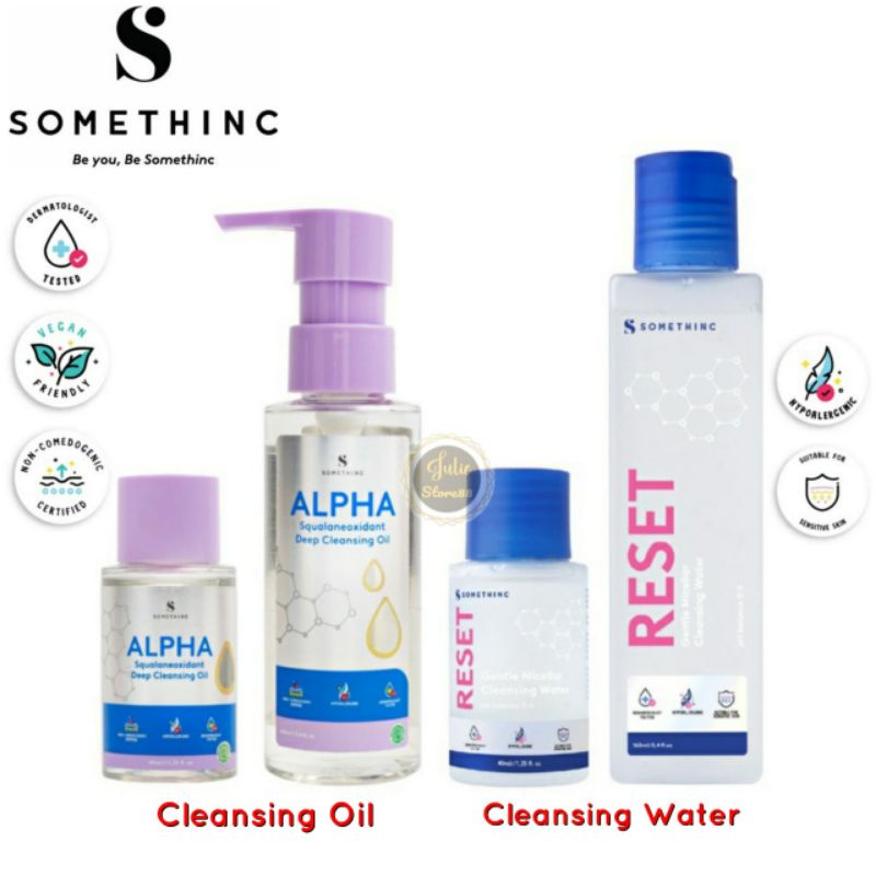 SOMETHINC Reset Gentle Micellar Cleansing Water Alpha Squalaneoxidant Deep Cleansing Oil