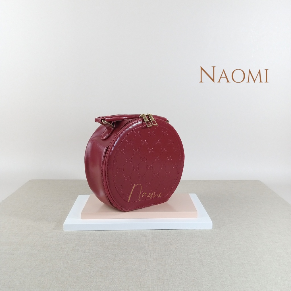 NAOMI - Aliya Round Prince Sling Bag Import - Fashion Wanita Tas Selempang - Tas Bahu Wanita Bulat - Tas Fashion Wanita - Tas Wanita - Tas Naomi - Naomi Bag