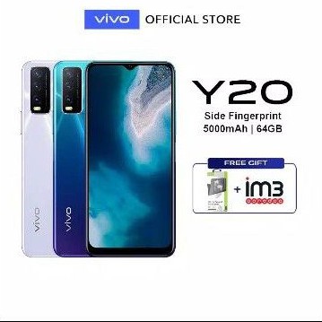 (NEW) Vivo  Y20 Ram 3/64 - Garansi resmi 1 tahun ori dan baru (Free Headset)