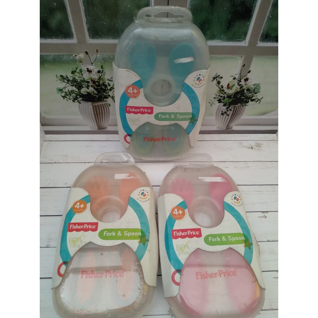 [ORIGINAL] Sendok Garpu Makan Anak Bayi FISHER PRICE Original Branded, ASLI !!