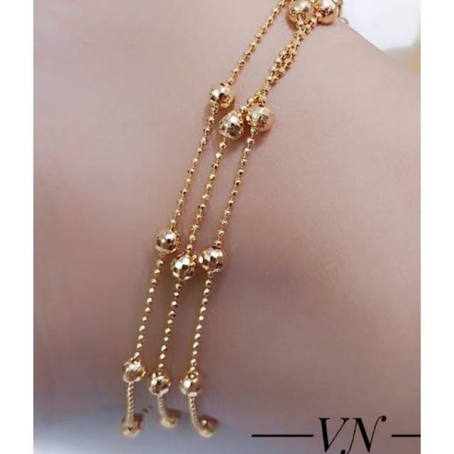 Gelang kaki lapis emas 18k