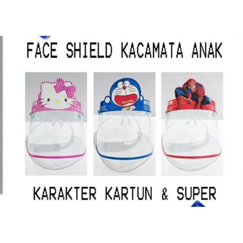 Face Shield Anak Kacamata Kartun Karakter Superhero