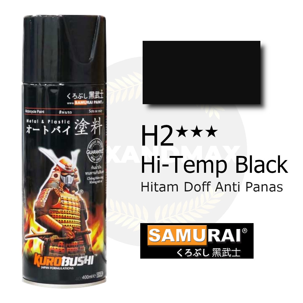 Samurai Paint Hi Temp Black H2 Anti Panas 300 ml - Cat Semprot