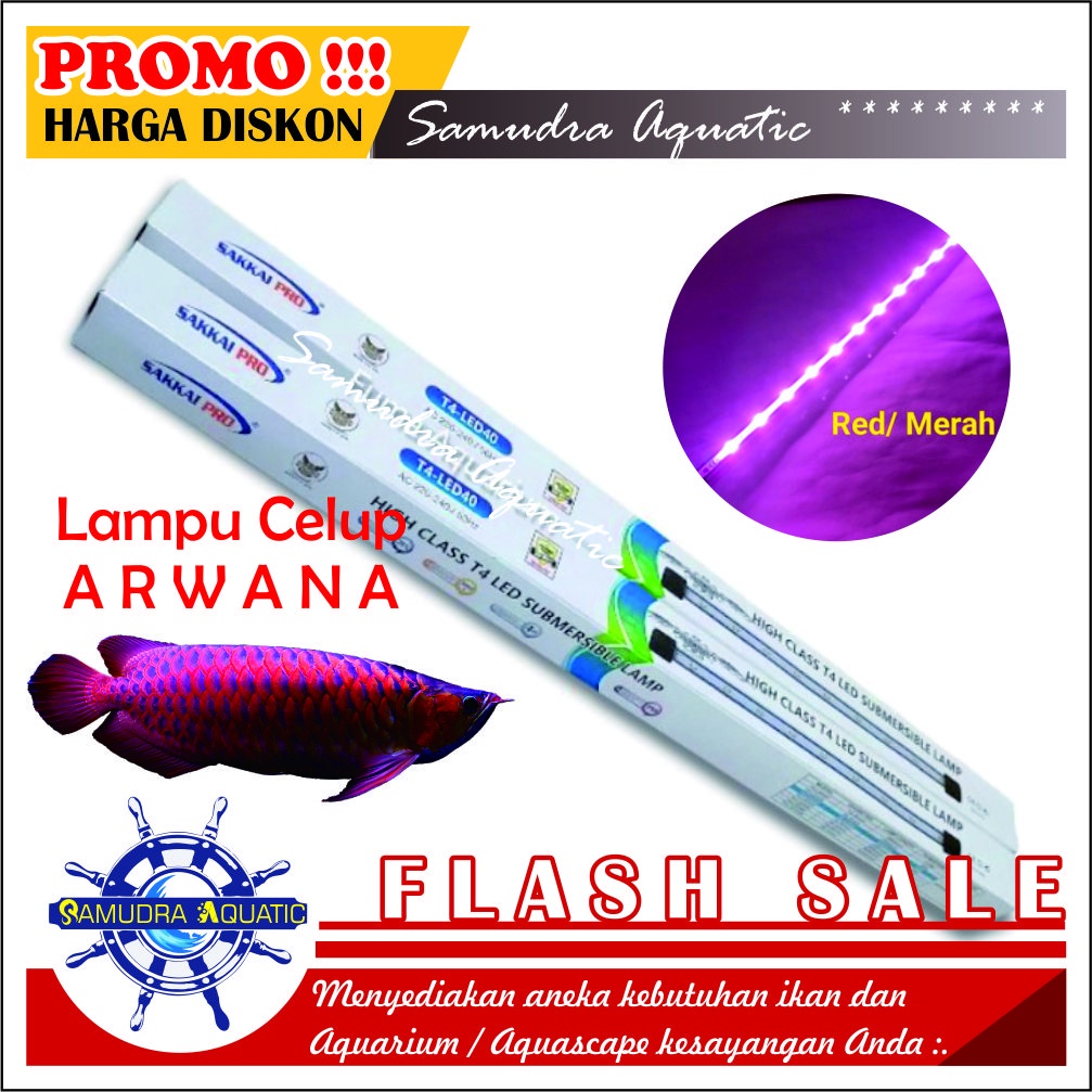 Lampu ARWANA Celup Aquarium, Lampu Arwana, Lampu Celup Merah, HEMAT ENERGY, Aquascape (GRATIS Bublewrap &amp; Kardus)