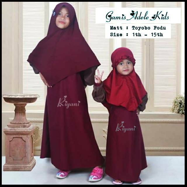 Gamis Toyobo Anak Kombinasi Dua warna Gamis Adele Kids Original By RIYANI