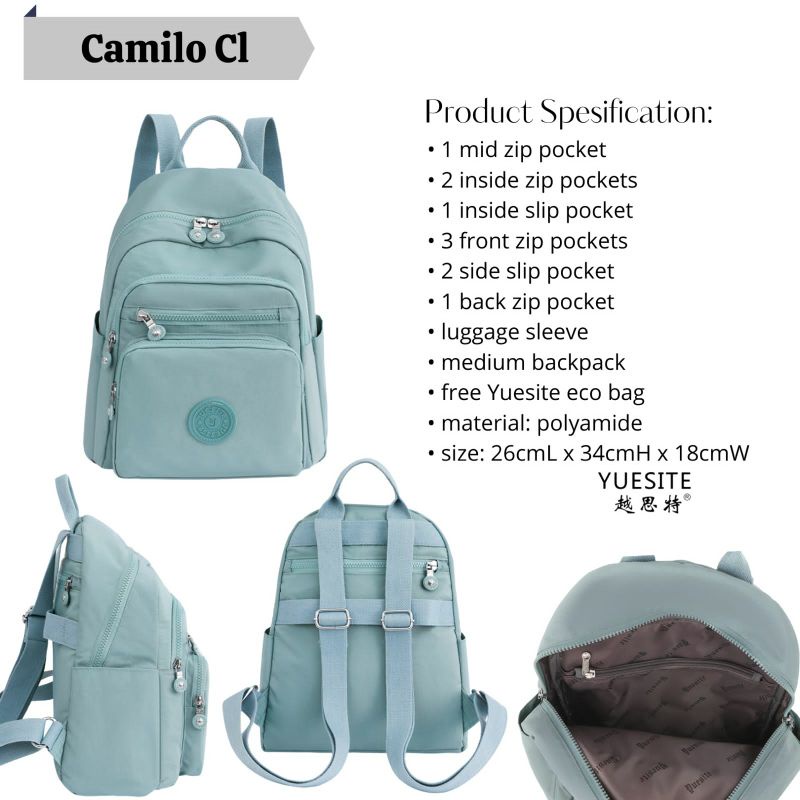 TAS RANSEL WANITA MOTIF LUCU YUESITE CAMILO MEDIUM SEDANG BACKPACK CYUTEBAGS