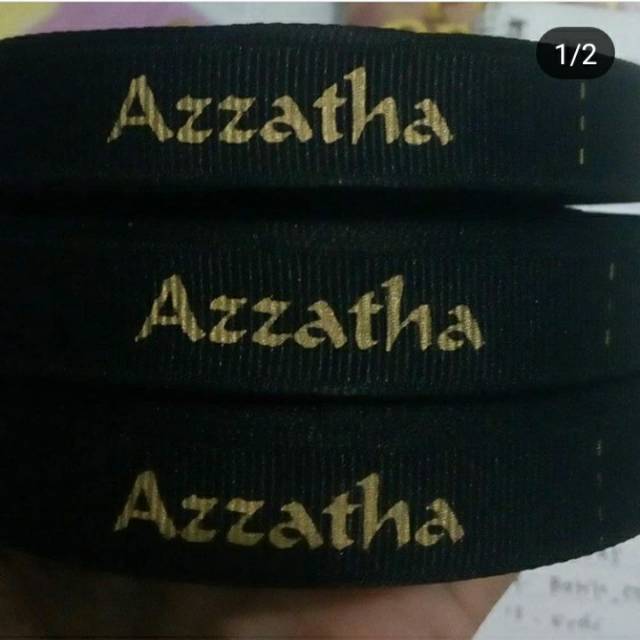 

Sablon pita hijab bahan pitabahankatunhitam4cm