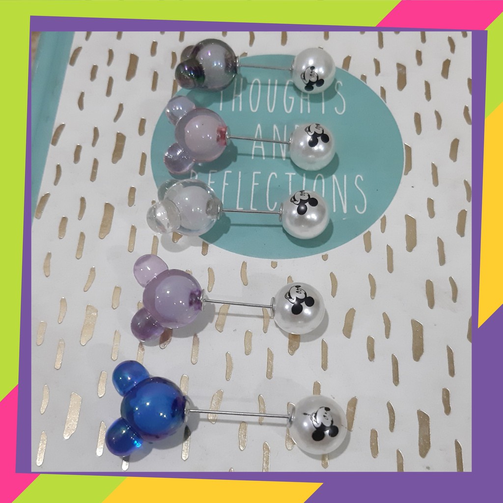 749-[Grosir] 12 pcs Tuspin hijab motif Mickey model salju