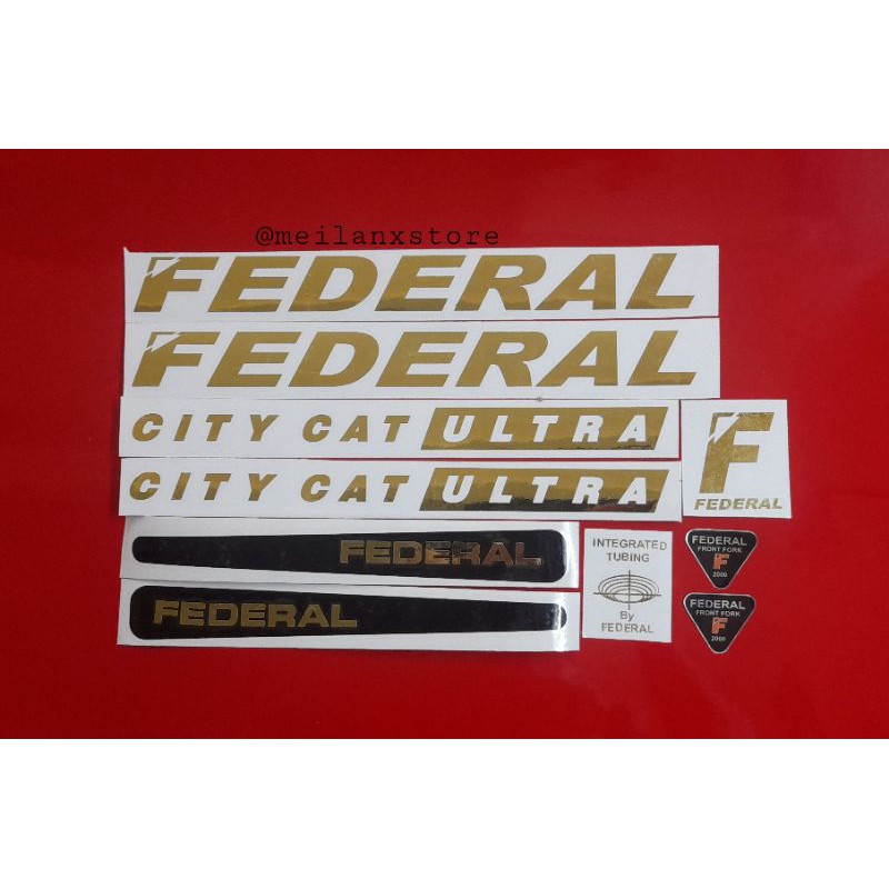 Stiker Sepeda Federal City cat Ultra gold crome