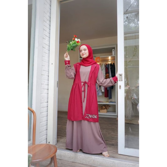 Gamis SET ALISHA Outer Zahin//itycrepe//dressmurah//realpict//gamis syar'i