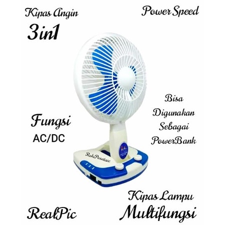 Kipas Angin + Led Emergency Portable - Kipas Lampu Emergency Bisa Untuk Powerbank Rechargeable