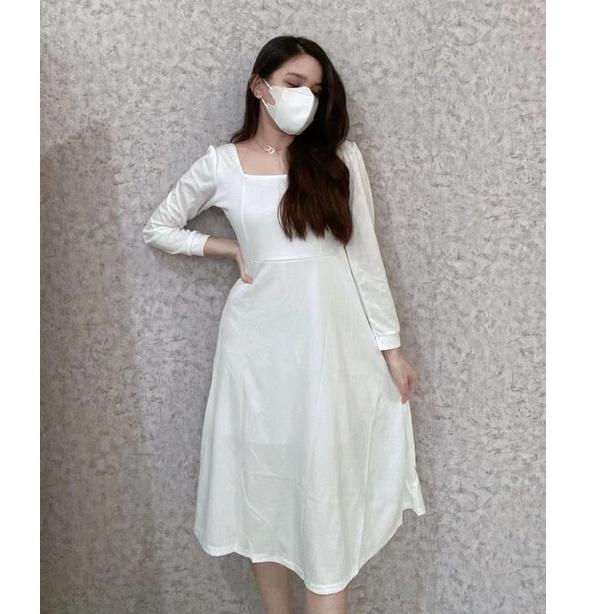 (NEW STOCK) YIYI GIRL - Dress Wanita Dengan Rok Plisket Panjang Korea Style