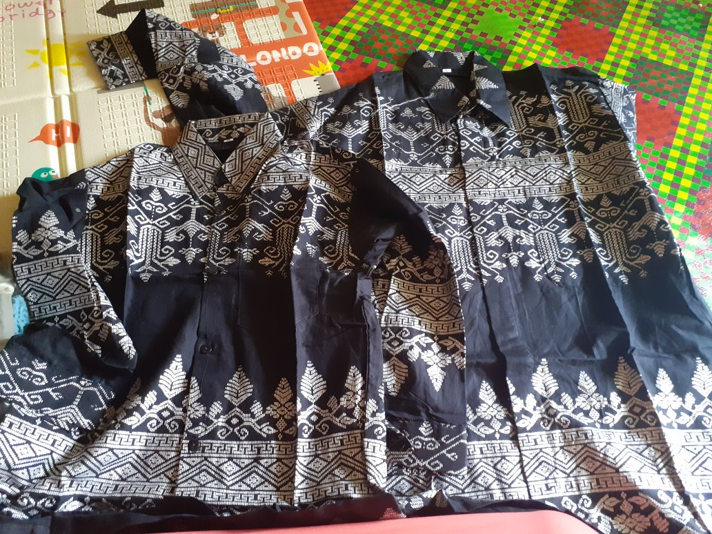 Couple Ayah&anak - Batik Atasan Pria -batik Couple Keluarga Motif Prada Anjani Silver