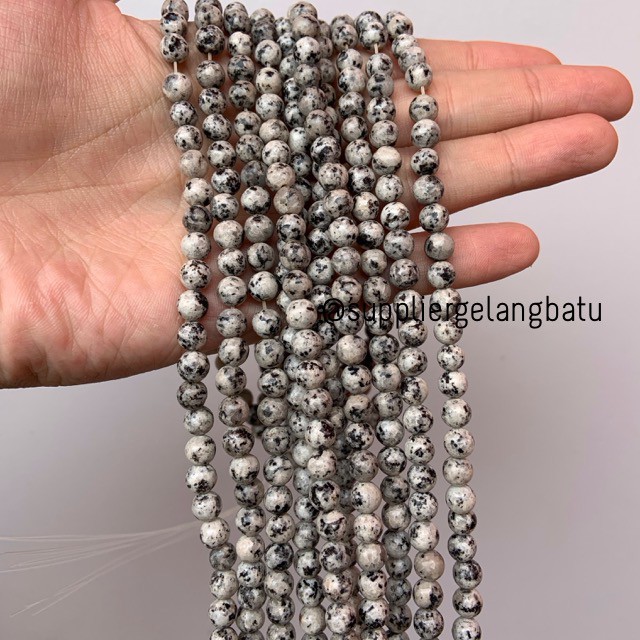 supplier batu abu labrador putih 6mm labradorite bongkah akik natural bahan merangkai gelang kalung