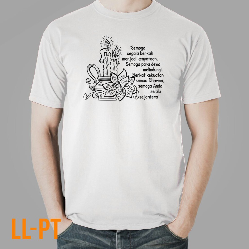 Kaos Buddhis Lilin - Putih / T-shirt Buddha / Kaos Motif Buddha / Buddhism / O