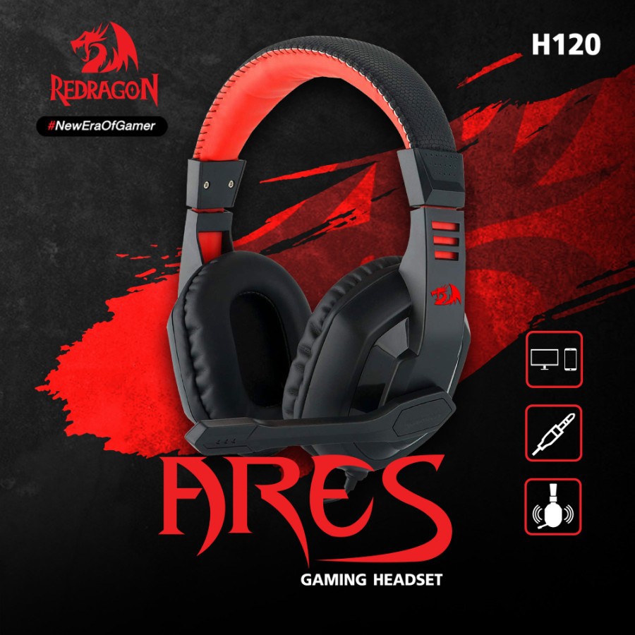 Headset Gaming Redragon Wired Audio Jack 3.5mm ARES H120