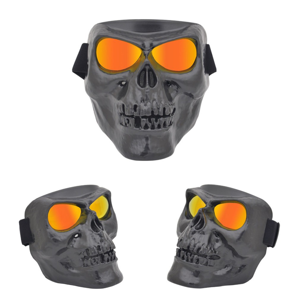 Heonyirry Masker Motor Topeng Airsoft Gun Full Face Model Tengkorak Skull Ghost Raider Mt009 grab