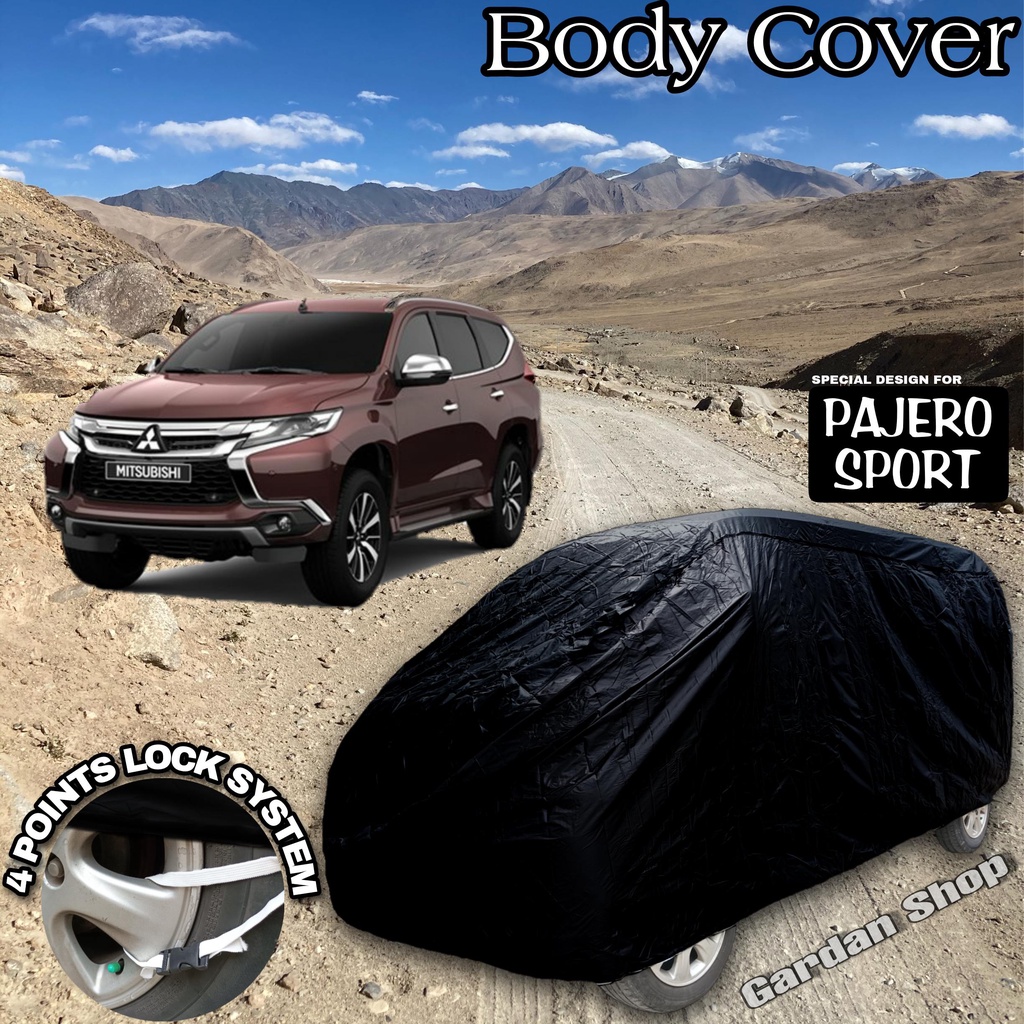 Sarung Mobil PAJERO SPORT Hitam POLOS Body Cover Pajero Sport Full Black