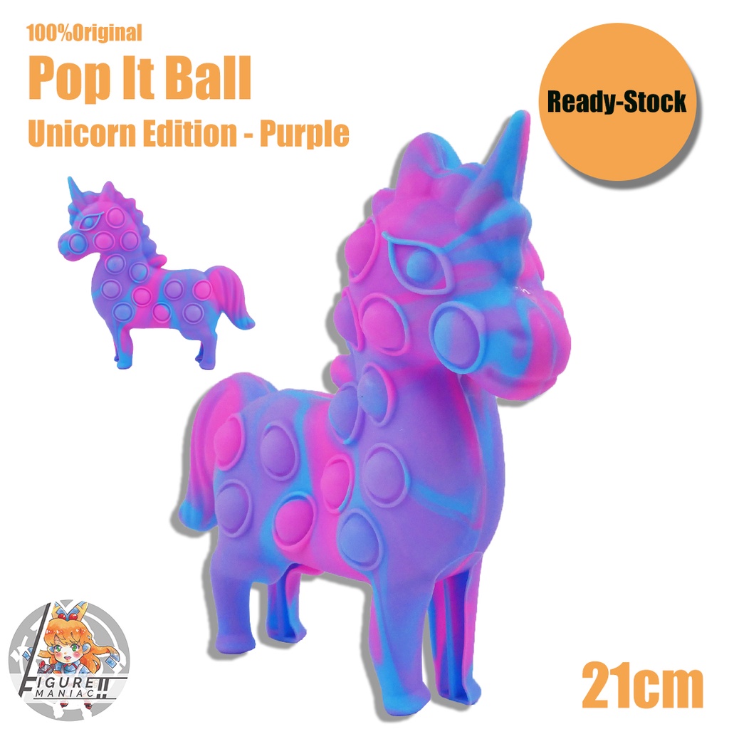 Pop It Ball - Unicorn Edition 21 Cm Squishy Mainan Anak