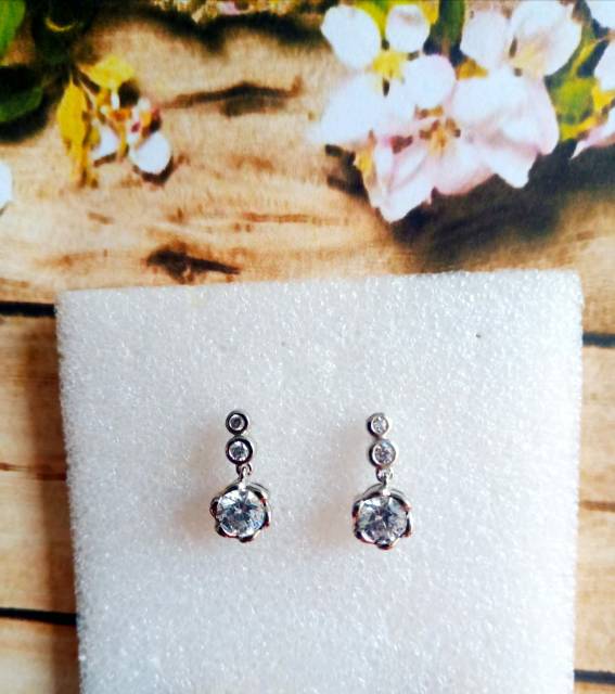 Xuping anting silver tusuk jurai bulat