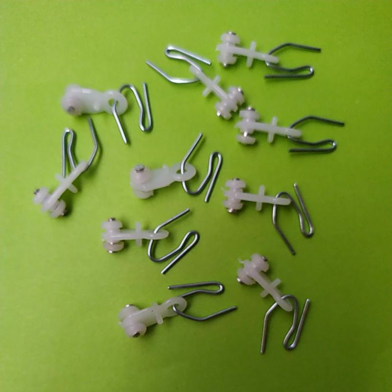 kawat gorden + roda gorden/ korden/ pengait / cantelan / gantungan tirai 50 pc / Roda 25 pc/ kawat S/ cantolan