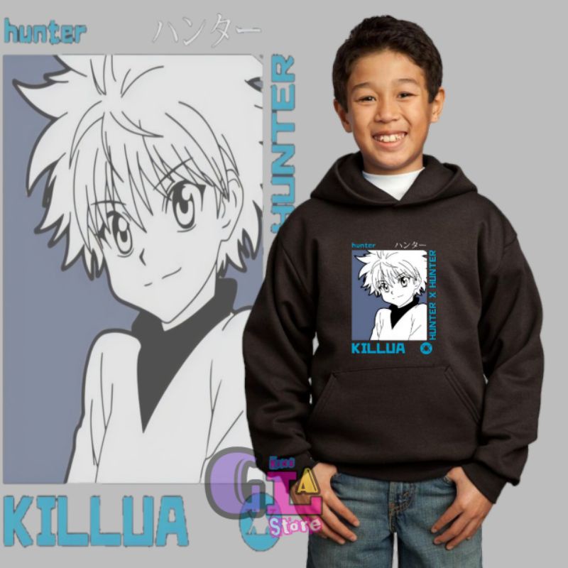 jaket hoodie anime hunter x hunter anak laki-lak/hoodie anime hunter x hunter killua