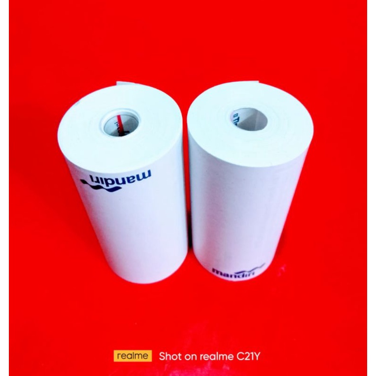 

Kertas Thermal EDC Ukuran 57x30mm Logo Bank Mandiri Paket 10 Roll