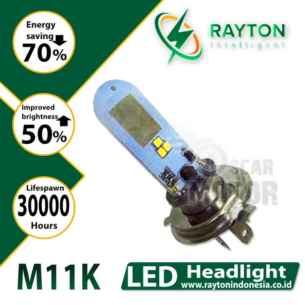 LAMPU DEPAN RTD M11K H4 LAMPU HEAD LAMP RAYTON LED M11K H4 ORIGINAL motor