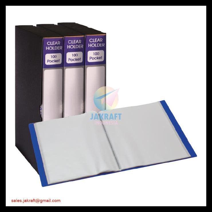 

Clear Holder Display Book Folio F4 Fc Biru Blue Isi 100 + Box