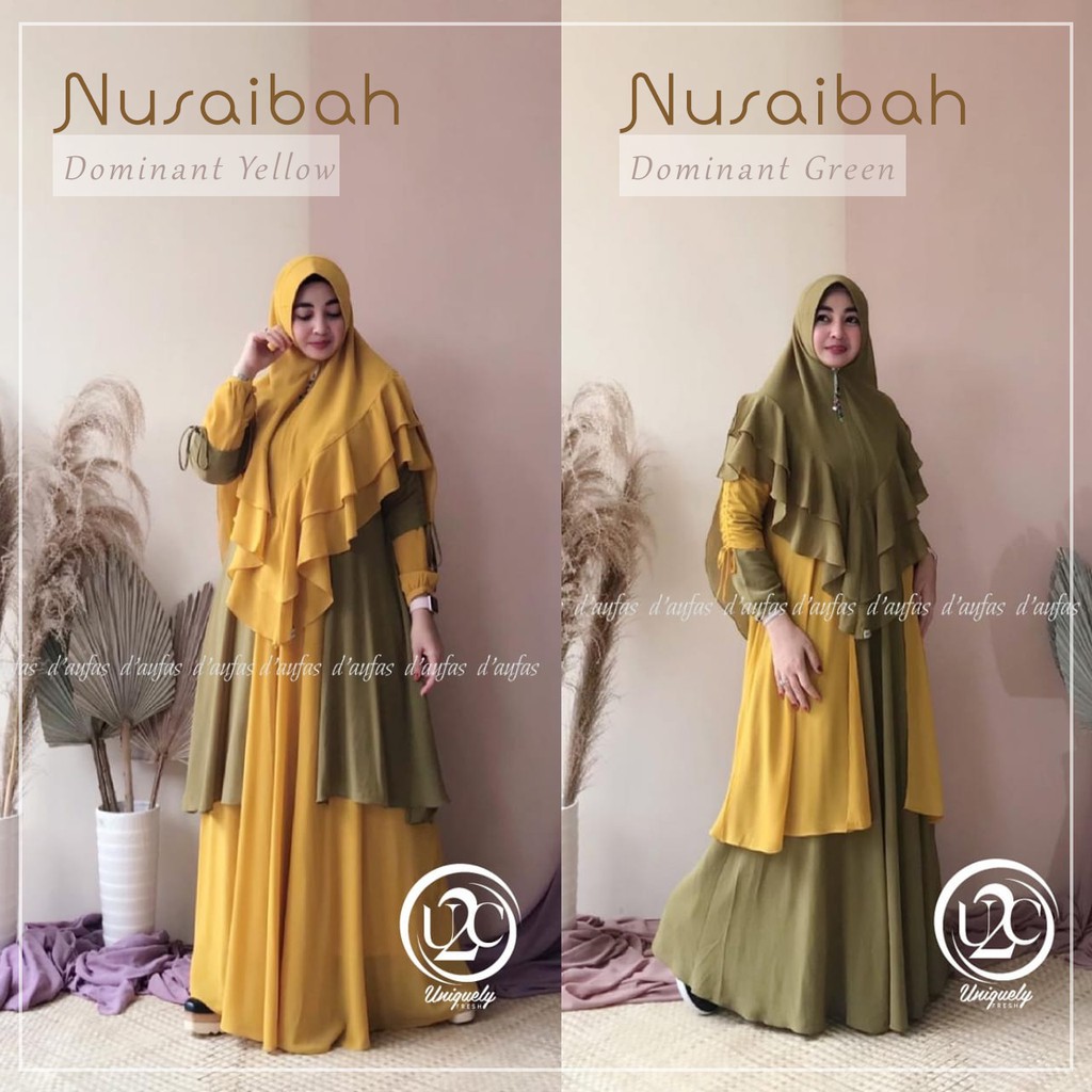 Gamis Akhwat Nusaibah Premium / Jubah Akhwat Syari / Gamis Akhwat Murah / Set Gamis Akhwat