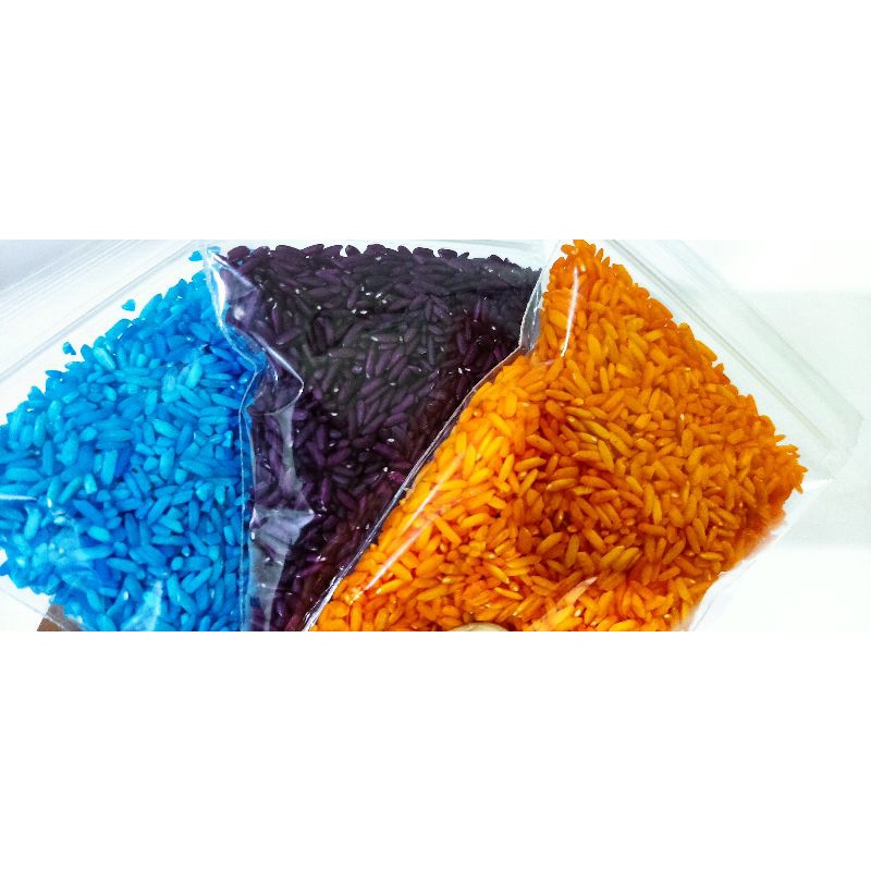 (115gr) Rainbow Rice Beras Warna Warni Montessori Sensory Toys Play Mainan Edukasi Anak Cewek Cowok Kemasan 100gr