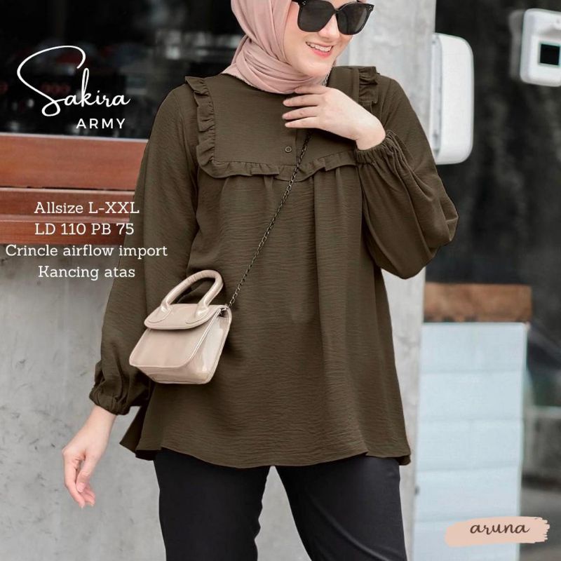 VALLINA OUTFIT - NAORA SHIRT ATASAN WANITA FORMAL MUSLIM KEMEJA BLOUSE LENGAN PANJANG