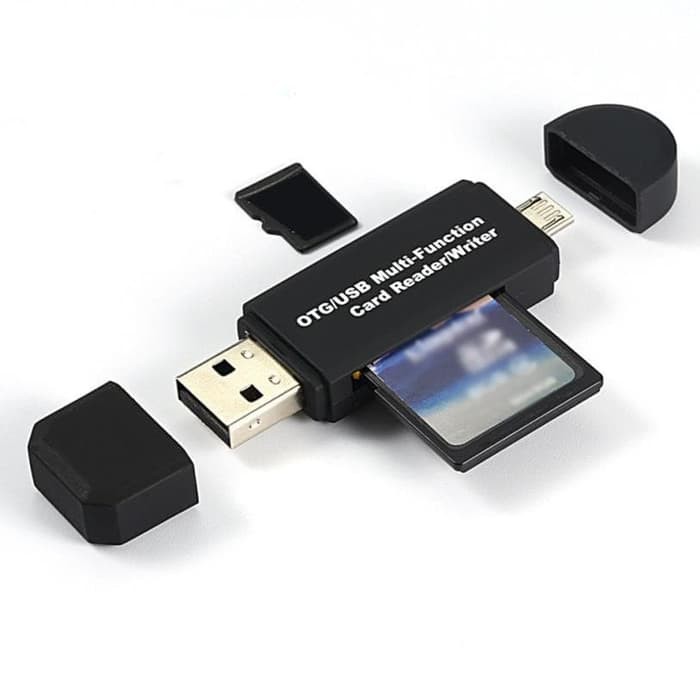 2 in 1 OTG Card Reader SD/TF Card Micro USB 2.0 - USB30HS - Black