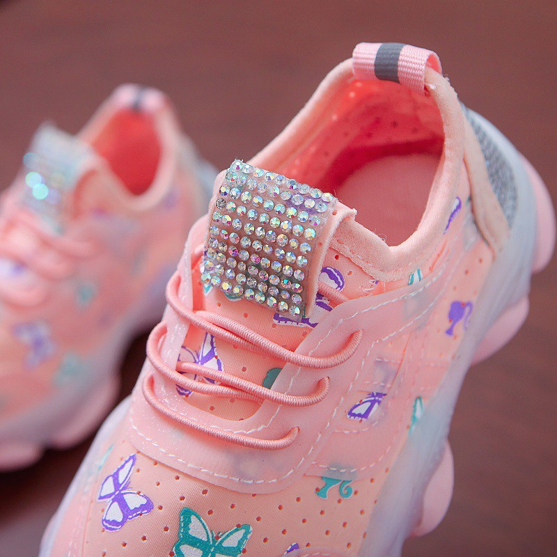 SEPATU ANAK LED SNEAKER BUTTERFLY