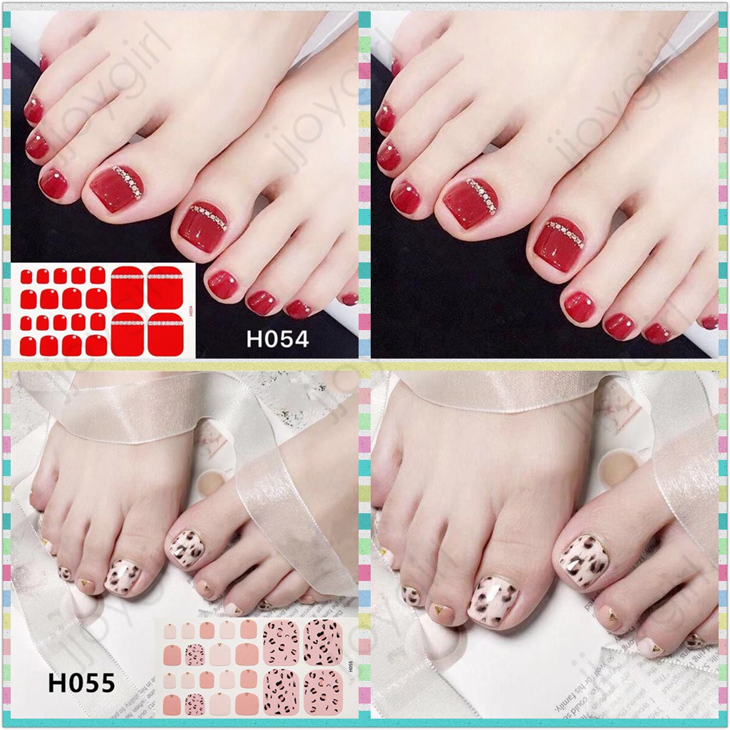 H Nail Stiker Kuku Motif Kartun Hiasan kuku 3D Anti Airuntuk Stiker Kuku Nail Art Toenail Sticker