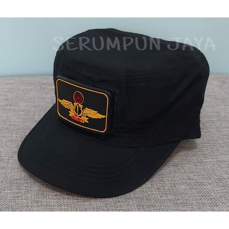 TOPI KOMANDO SECURITY WINGS - TOPI KOMANDO SECURITY WINGS VELCRO HITAM 2 PATCH