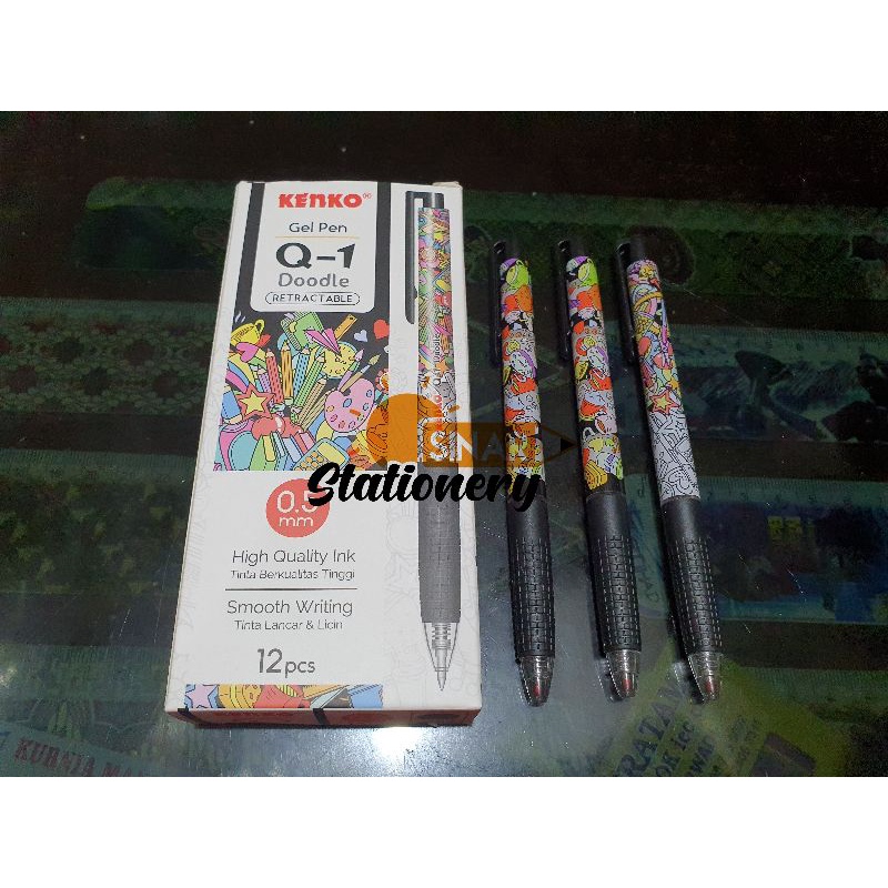 

Pulpen kenko q1 doodle 0.5 black 1pak isi 12pc