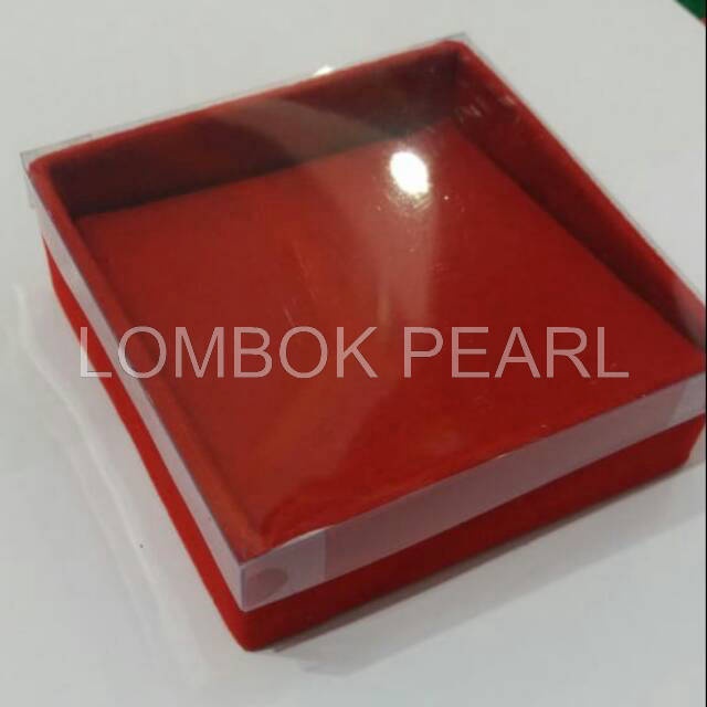 Box Bros Atau Perhiasan Bahan Beludru Merah Tutup Mika