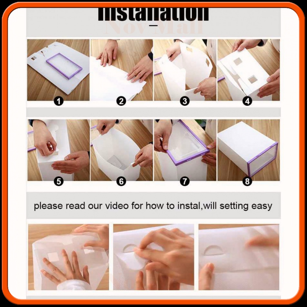 Kotak Susun Rak Organizer Sepatu Shoe Box 6 PCS Size L - LF010